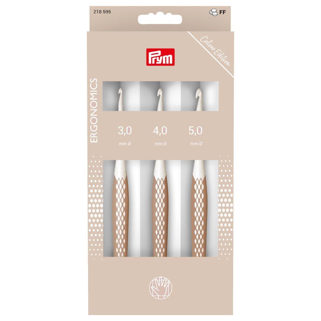 Set de crochets ergonomiques Prym – Tailles 3 à 5 mm