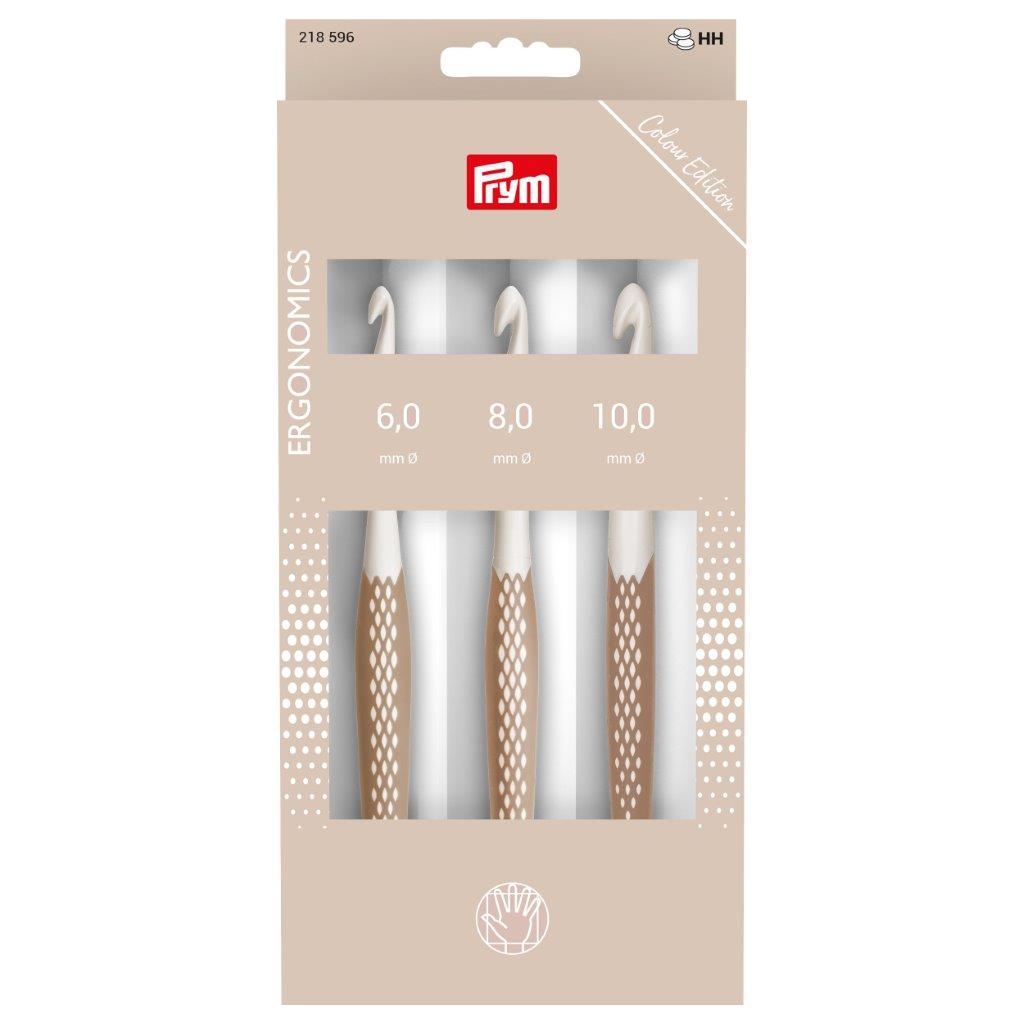 Set de crochets ergonomiques Prym – Tailles 6 à 10 mm
