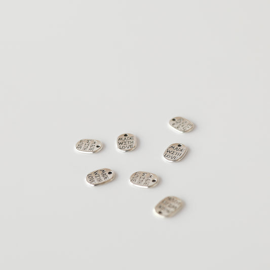 Mini étiquette à coudre "Made With Love" – Métal