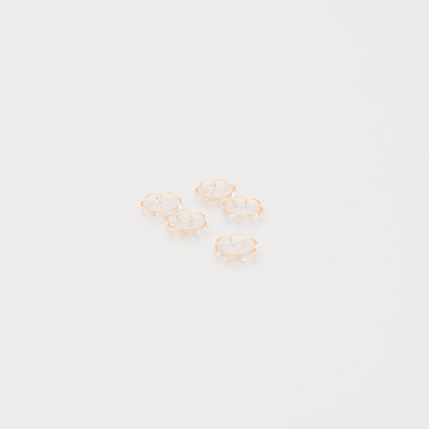 Boutons décoratifs – Fleurs transparentes + Doré/Argenté