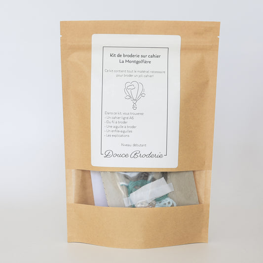 Kit de broderie sur cahier - La montgolfière