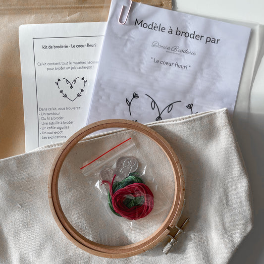 Kit de broderie - le coeur fleuri
