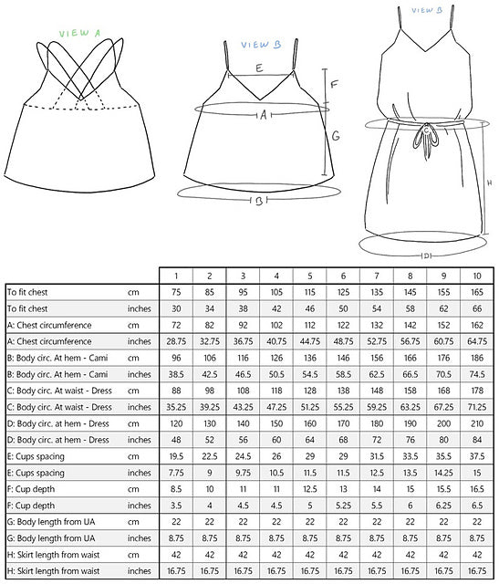 Patron de tricot - Olympic Cami and Dress