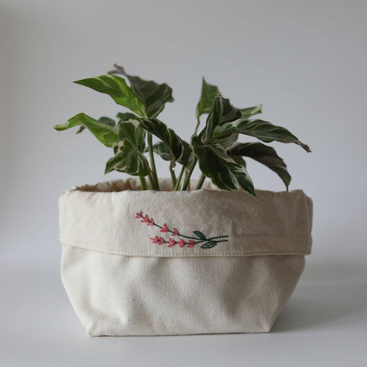 Cache-pot -  la fleur rose