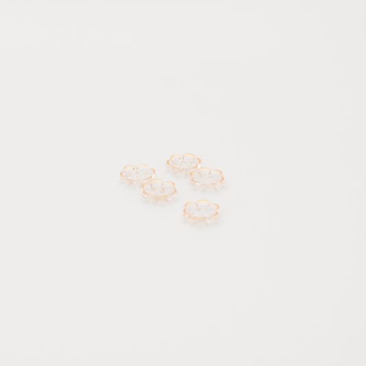 Boutons décoratifs – Fleurs transparentes + Doré/Argenté