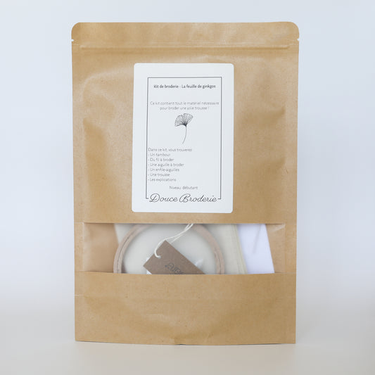 Kit de broderie - La feuille de ginkgos