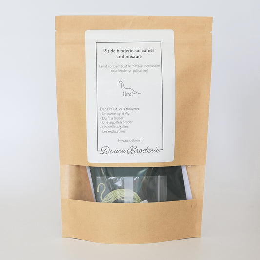 Kit de broderie sur cahier - Le dinosaure