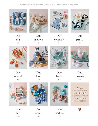 Chaussons & doudous pour bébé au crochet: 15 duos à crocheter