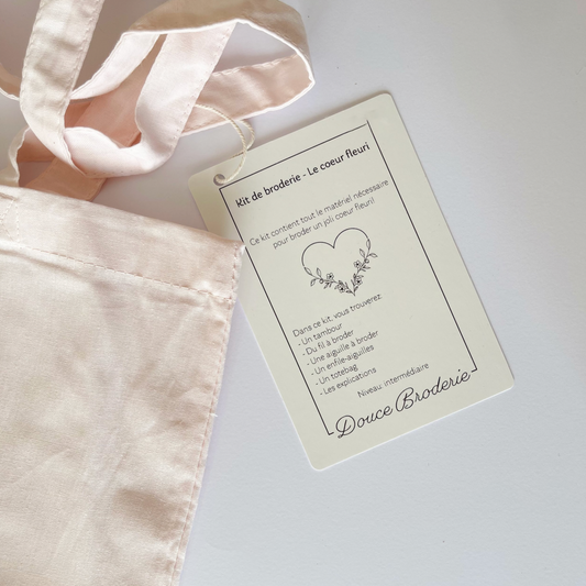 Kit de broderie - Le grand coeur fleuri