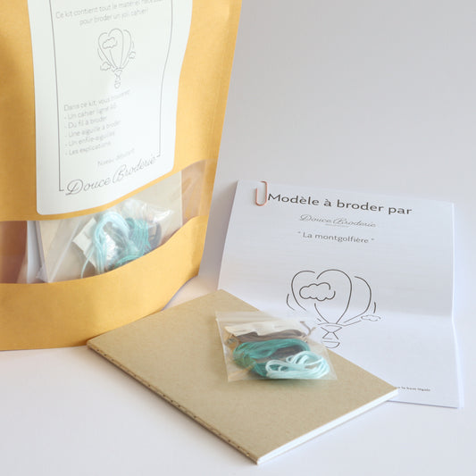 Kit de broderie sur cahier - La montgolfière