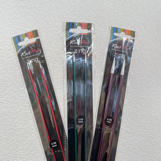 Aiguilles à tricoter droites Zing Knitpro - 35 cm
