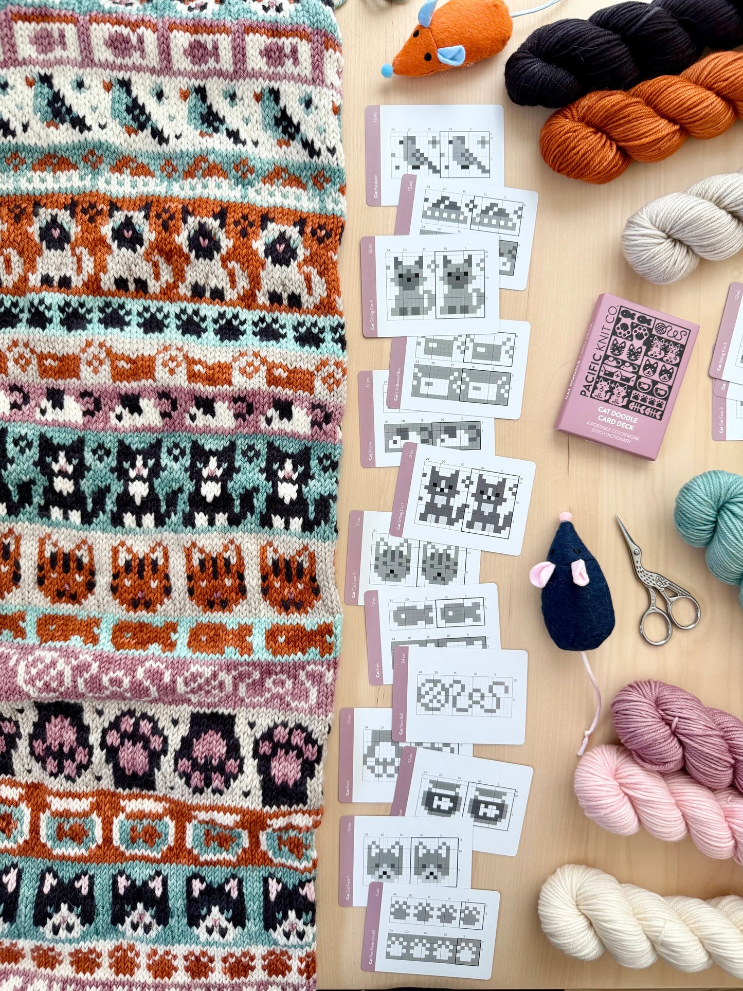 Cat Doodle card deck - Pacific Knit Co.