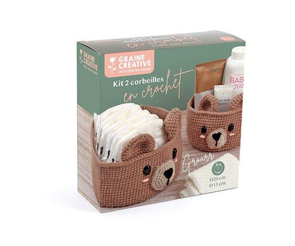 Kit de crochet - 2 Corbeilles Ours