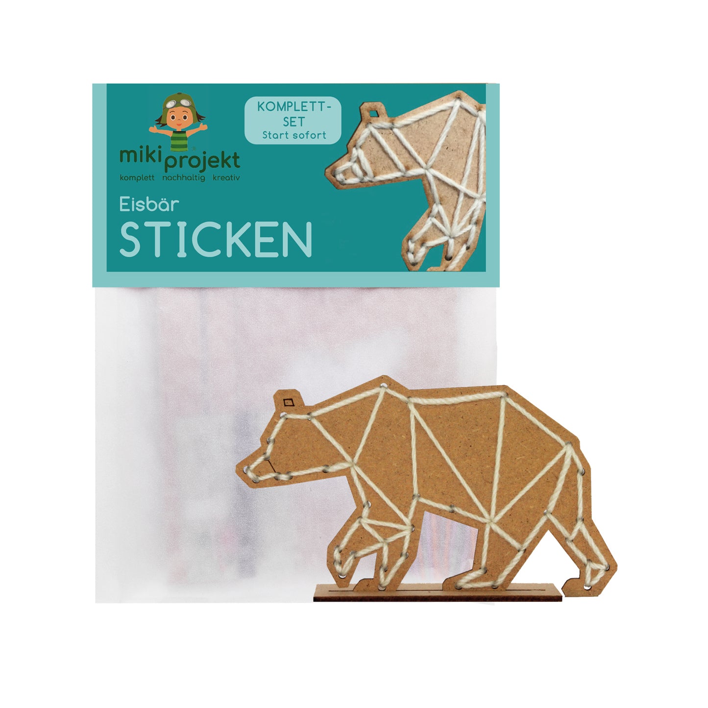 Mikiprojekt – Kit de broderie Ours polaire